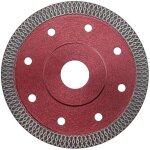 Disque de coupe diamant fin 115 mm rouge pour meuleuse d'angle coupe porcelaine, carrelage, granit, marbre, ...