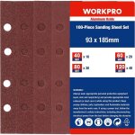 Disques de ponage 100 pices, disques abrasifs rectangulaire (185mm, 93mm) avec 8 trous, grain 40, 60, ...