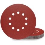 Disques de pon�age 225 mm 10 pi�ces grain p150 10 trous disques abrasifs 225 mm ronds papier abrasif ...