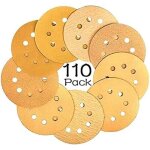 Disque de pon�age, papier abrasif pour ponceuse excentrique, 125 mm 8 trous disques abrasifs 60 / 80 ...