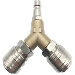 Distributeur d'air comprim� avec interrupteur, tout en laiton inoxydable, �quip� de deux raccords filet�s ...