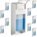 Relaxdays - distributeur savon mural 500 ml, lot de 10, porte - savon rechargeable, produit dsinfectant, ...