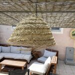 Abat - jour pour lustre style maroc d�me xl  doum  en fibre alfa