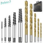 Dolaso - lot de 10 extracteurs de vis � gauche cobalt avec bo�tier m�tallique dor�, extracteur de vis ...