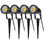 Dolaso 4pcs �clairage ext�rieur � piquer cob 5w 220v ip65 �tanche led spot orientable projecteur lampe ...