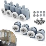 Dolaso - lot de 8 roulettes de porte de douche, 23mm roulette porte coulissante douche pour cabine salle ...
