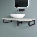 Doporro - 1 pi�ce �querre de fixation noir plan de toilette �tag�re tablette murale porte - serviette ...