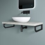 Doporro - 1 pi�ce �querre de fixation noir plan de toilette �tag�re tablette murale porte - serviette ...