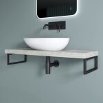 Doporro - 1 pi�ce �querre de fixation plan de toilette �tag�re tablette murale porte - serviette acier ...