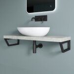 Doporro - 2 pi�ces �querre de fixation noir plan de toilette �tag�re tablette murale porte - serviette ...