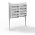 Wiltec - bo�te aux lettres sur pieds blanche 270 x 898 x 1500 mm, avec 10 compartiments verrouillables ...