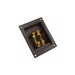 Double bornier pour enceinte - rectangulaire - dore