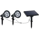 Double spot solaire relié family spiky noir plastique 100lm Double spot solaire relié family spiky noir plastique 100lm