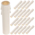 Douille bougie lustre, 20 pi�ces cache bougie lustre tube de larme ampoules de bougeoir en c�ramique ...