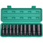 Douille a choc 1 / 2, 10 - 24mm coffret douille longue, 10 pi�ces durable et fiable pour les t�ches de ...