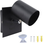 Douille gu10 noire moderne - support lampe m�tal pour plafond ou mur - convertisseur d'ampoule - accessoire ...