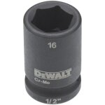 Clé à douille dewalt courte 16mm 1 / 2 résistante aux chocs Clé à douille dewalt courte 16mm 1 / 2 résistante aux chocs