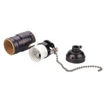 Douille de lampe vintage en aluminium e27 avec cha�ne de traction pour lampe de bureau, support d'�clairage ...