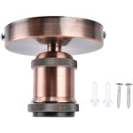 Douille lampe vintage e26 / e27 avec acc�s fixation - porte?lampe plafonnier aluminium abs rouge antique ...