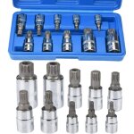 Douille torx m�le 1 / 2'' 3 / 8'' 1 / 4'' ? embouts 12 pans m4 m5 m6 m8 m10 m12 m14 m16 m18 ? acier chrome ...