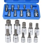 Douille torx male 1 / 2'', 1 / 4'', 3 / 8'', embout torx 12 pans m4 m5 m6 m8 m10 m12 m14 m16 m18, douille ...