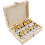 Dpzo - 12 pi�ces tige fraises � d�foncer en carbure, fraises � bois avec bo�tier de rangement pour bricolage ...