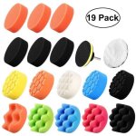Dpzo - 19 pi�ces �ponge de polissage 80mm, kit pour pon�age et polissage avec m14 foret pour voiture