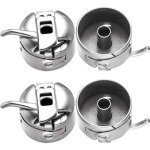 Dpzo - 4 pi�ces bo�tier de canette en acier inoxydable pour machine � coudre, chargement frontal, compatible ...