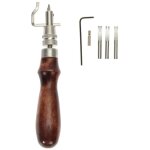 Dpzo - 5 in1 pro cuir artisanat bord presse kit maroquinerie r�glable pro couture groover pli cuir outils ...