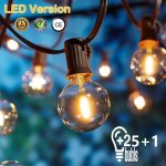 Dpzo - guirlande lumineuse ext�rieure, 26 led, 7. 62 m�tres, 25 + 2 pcs, d�coration mariage, ampoule ...