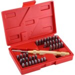Dpzo - lettre � frapper, 38 pi�ces kit de lettres et chiffres � frapper en acieravec poin�ons poin�ons ...