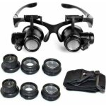 Dpzo - loupe serre t�te loupe frontale lunettes grossissantes allumage led grossissements de 10x, 15x, ...