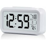 Dpzo - r�veil digital matin, horloge num�rique � pile silencieuse, grand �cran led avec temp�rature et ...