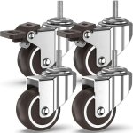 Dpzo - jamais utilis�]roulettes pivotantes elle - 4 � tiges filet�es, roulettes pour meubles, roues � ...