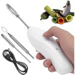 Dpzo - videur de l�gumes sans fil, 30 w, �lectrique, avec 2 t�tes de coupe, rechargeable en acier inoxydable, ...