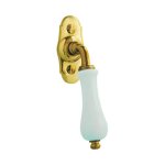 Dt 2000 - poign�e de fen�tre poire en porcelaine blanche et laiton poli.