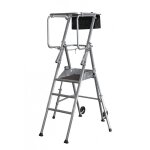 Duarib - jamais utilise] escabeau plate - forme mobile pliante tandem 3 marches hauteur de travail 3, ...