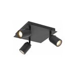 Qazqa - ducha - spot plafond, plafonnier - 3 lumi�re - l 23 cm - noir - moderne - �clairage int�rieur ...
