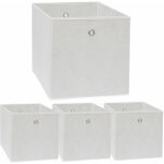 Dunedesign - 4 botes de rangement kallax 33x38x33 cube en tissu avec poigne panier pliable