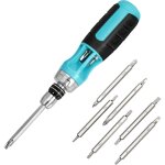 Duratech - tournevis � cliquet 12 en 1, tournevis multi embout - r�servoir d'embout dans la poign�e - ...