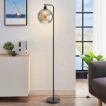 E27 lampe de lecture sur pied, grand gris fum�, lampe de sol moderne avec interrupteur de pied, design ...
