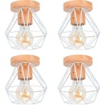 E27 plafonnier industriel r�tro industrielle luminaire plafonnier abat - jour cage blanc lampe de plafond ...