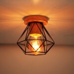 E27 plafonnier industriel r�tro industrielle luminaire plafonnier abat - jour cage noir lampe de plafond ...