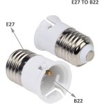 E27 vers b22 pour ampoule led  baonnette, base de lampe convertisseur pour passer de e27  b22, adaptateur ...