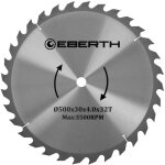 Lame de scie circulaire en acier avec dents en carbure pour la coupe du bois (diamtre 500mm, alsage ...