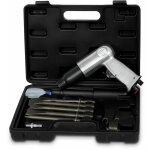 Burin pneumatique avec coffret, set d'outils 10 pices, 4500 coups / min, 5x burins 150 mm, marteau burineur ...