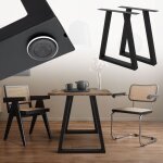 Ecd germany - set 2 pieds de table - 60 x 72 cm - trapze - noir - en acier revtu de poudre - pied de ...