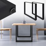 Ecd germany - set 2 pieds de table - 70 x 72 cm - rectangulaire - noir - en acier revtu de poudre - ...