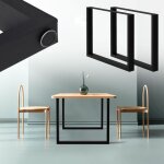 Ecd germany set de 2 pieds de table - 80 x 72 cm - rectangulaire - noir - acier rev�tu de poudre - pied ...