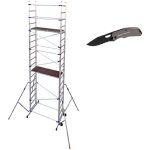 Echafaudage 2 plateaux - hauteur travail 6. 46m + couteau de poche stanley - pn / cla - couteau